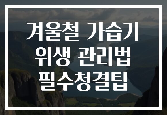 겨울철 가습기 위생 관리법 필수청결팁