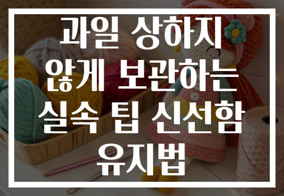 과일 상하지 않게 보관하는 실속 팁 신선함 유지법