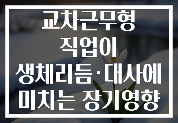 교차근무형 직업이 생체리듬·대사에 미치는 장기영향