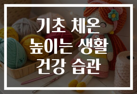 기초 체온 높이는 생활 건강 습관