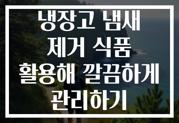 냉장고 냄새 제거 식품 활용해 깔끔하게 관리하기