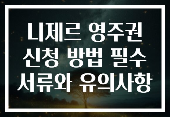 니제르 영주권 신청 방법 필수 서류와 유의사항