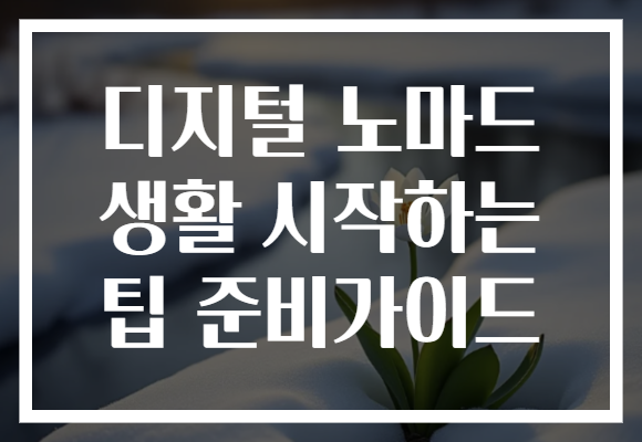 디지털 노마드 생활 시작하는 팁 준비가이드