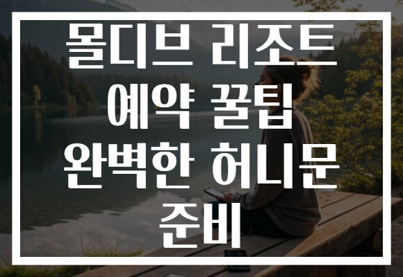 몰디브 리조트 예약 꿀팁 완벽한 허니문 준비