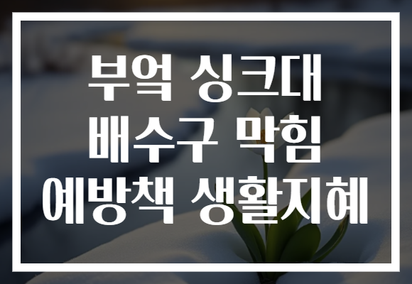 부엌 싱크대 배수구 막힘 예방책 생활지혜