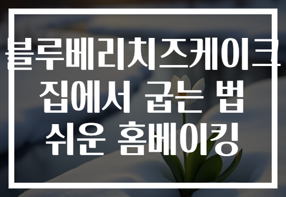 블루베리치즈케이크 집에서 굽는 법 쉬운 홈베이킹