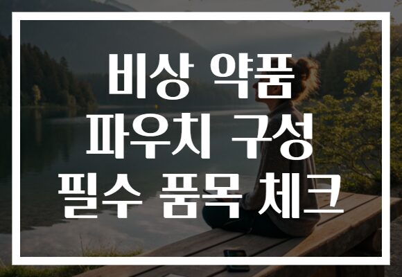 비상 약품 파우치 구성 필수 품목 체크