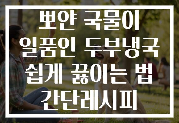 뽀얀 국물이 일품인 두부냉국 쉽게 끓이는 법 간단레시피