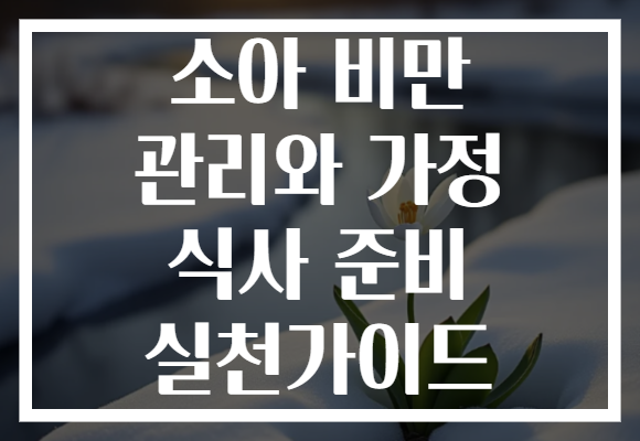 소아 비만 관리와 가정 식사 준비 실천가이드