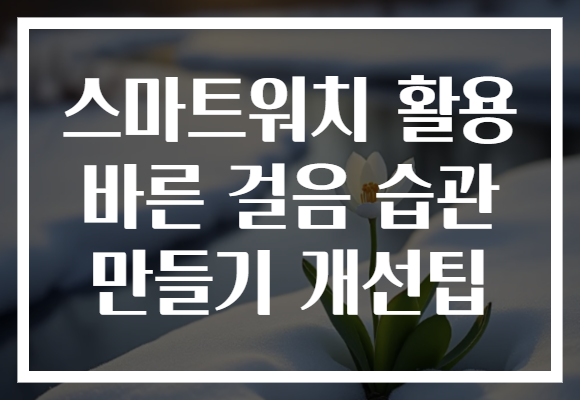 스마트워치 활용 바른 걸음 습관 만들기 개선팁