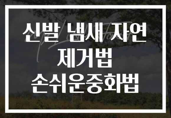 신발 냄새 자연 제거법 손쉬운중화법