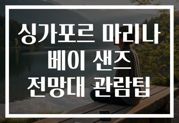 싱가포르 마리나 베이 샌즈 전망대 관람팁