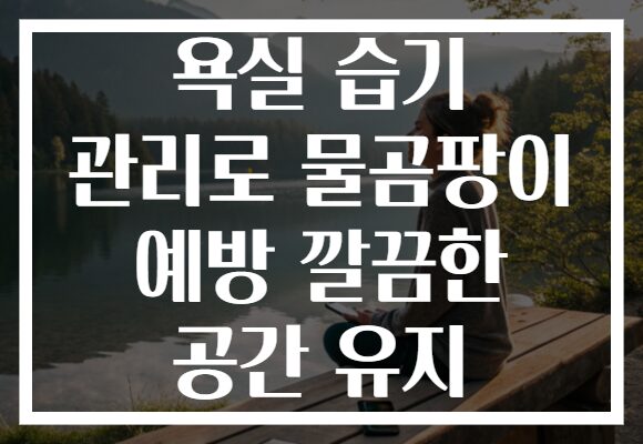 욕실 습기 관리로 물곰팡이 예방 깔끔한 공간 유지