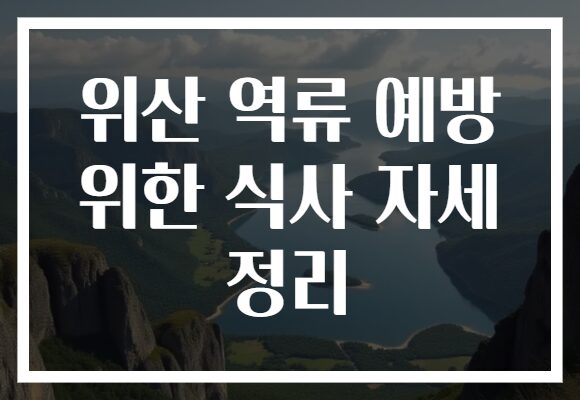 위산 역류 예방 위한 식사 자세 정리