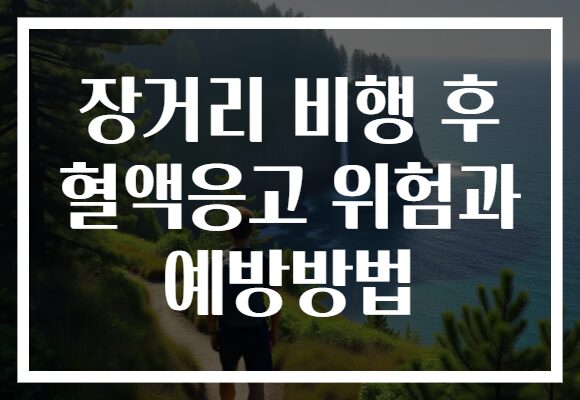 장거리 비행 후 혈액응고 위험과 예방방법
