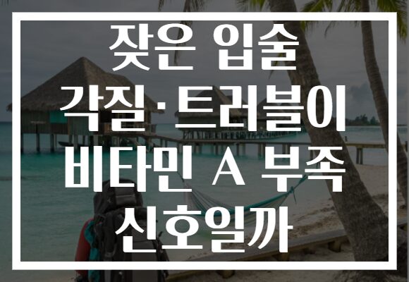 잦은 입술 각질·트러블이 비타민 A 부족 신호일까