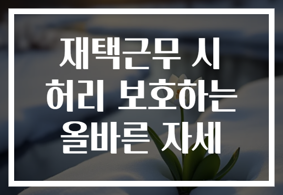 재택근무 시 허리 보호하는 올바른 자세
