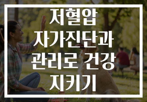 저혈압 자가진단과 관리로 건강 지키기