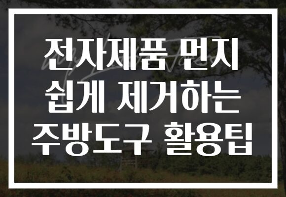 전자제품 먼지 쉽게 제거하는 주방도구 활용팁