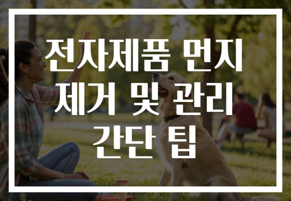 전자제품 먼지 제거 및 관리 간단 팁
