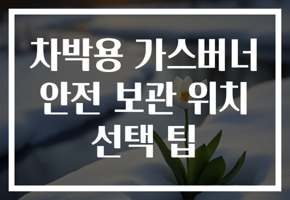 차박용 가스버너 안전 보관 위치 선택 팁