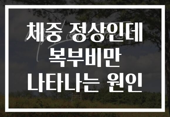 체중 정상인데 복부비만 나타나는 원인