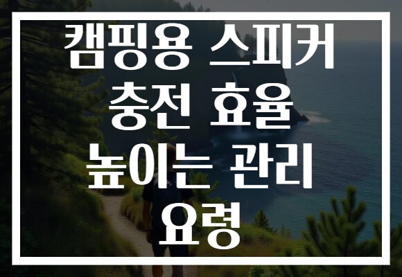 캠핑용 스피커 충전 효율 높이는 관리 요령