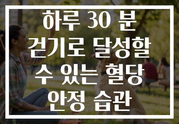 하루 30 분 걷기로 달성할 수 있는 혈당 안정 습관