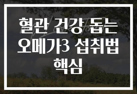 혈관 건강 돕는 오메가3 섭취법 핵심