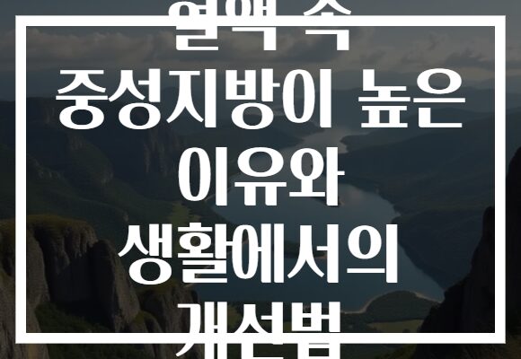 혈액 속 중성지방이 높은 이유와 생활에서의 개선법