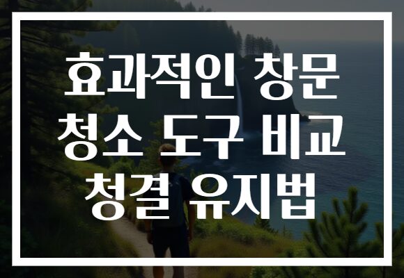 효과적인 창문 청소 도구 비교 청결 유지법