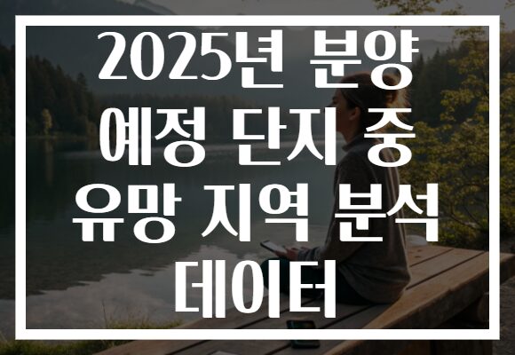 2025년 분양 예정 단지 중 유망 지역 분석 데이터
