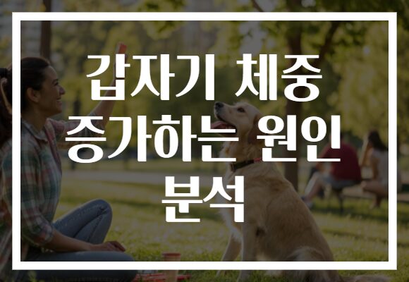 갑자기 체중 증가하는 원인 분석