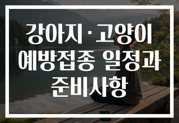 강아지·고양이 예방접종 일정과 준비사항