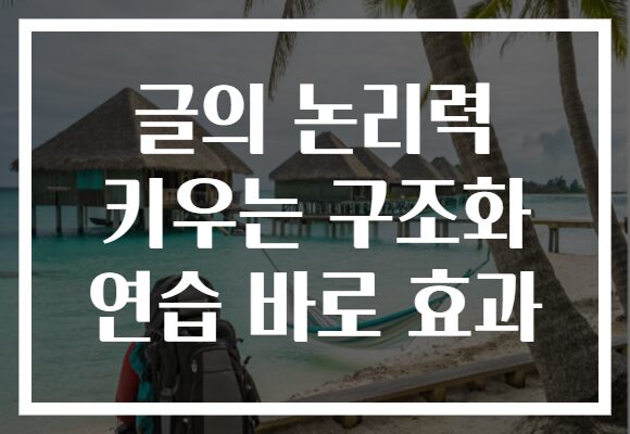 글의 논리력 키우는 구조화 연습 바로 효과