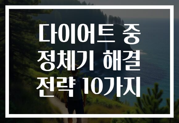 다이어트 중 정체기 해결 전략 10가지