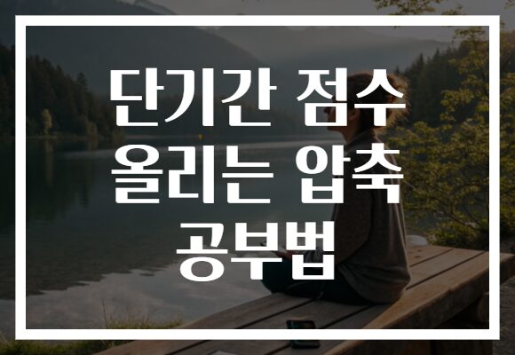 단기간 점수 올리는 압축 공부법