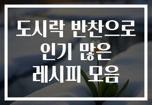 도시락 반찬으로 인기 많은 레시피 모음
