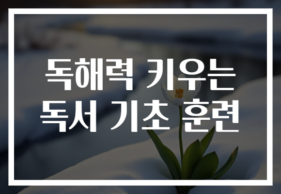 독해력 키우는 독서 기초 훈련