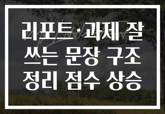 리포트·과제 잘 쓰는 문장 구조 정리 점수 상승