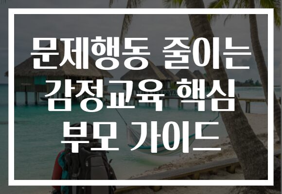 문제행동 줄이는 감정교육 핵심 부모 가이드
