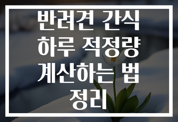 반려견 간식 하루 적정량 계산하는 법 정리