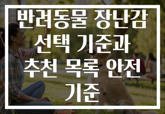반려동물 장난감 선택 기준과 추천 목록 안전 기준