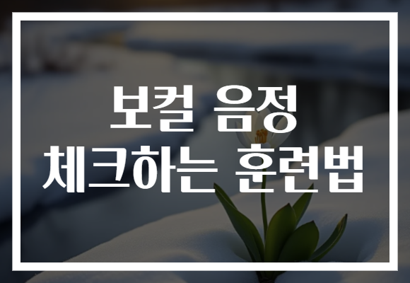 보컬 음정 체크하는 훈련법