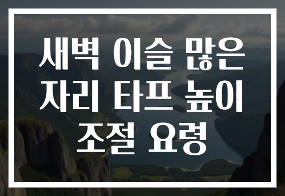 새벽 이슬 많은 자리 타프 높이 조절 요령