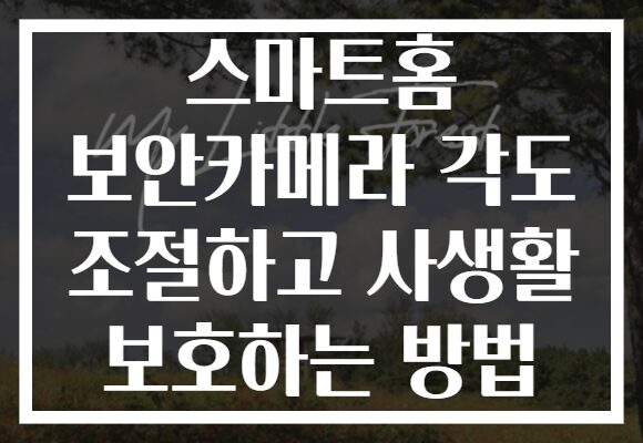 스마트홈 보안카메라 각도 조절하고 사생활 보호하는 방법