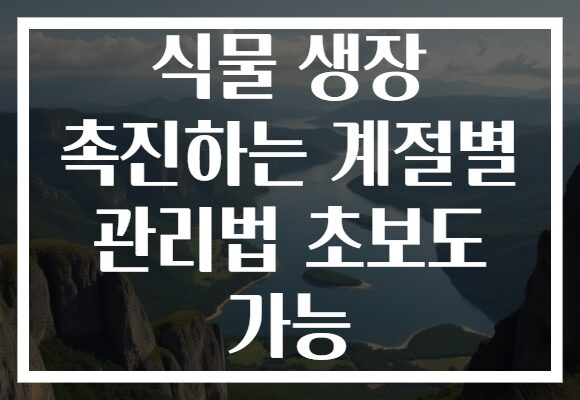 식물 생장 촉진하는 계절별 관리법 초보도 가능