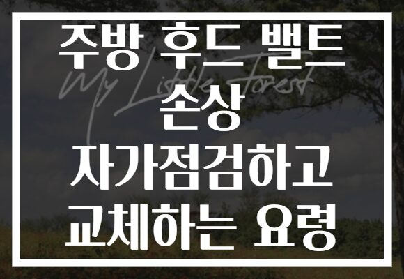 주방 후드 밸트 손상 자가점검하고 교체하는 요령