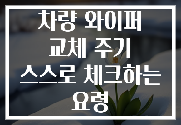 차량 와이퍼 교체 주기 스스로 체크하는 요령