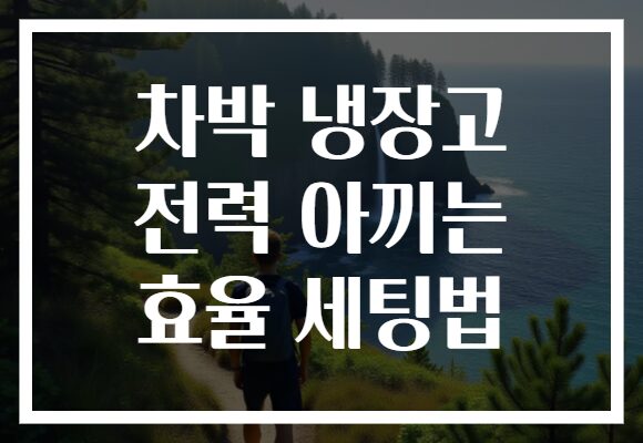차박 냉장고 전력 아끼는 효율 세팅법